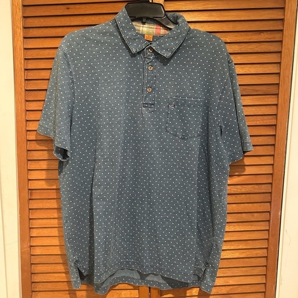 Tailor Vintage Other - Tailor Vintage Men’s Blue and White Polka Dot Business Casual Polo Sz XL